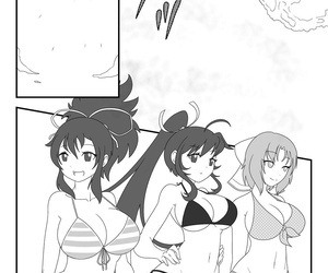 manga senran kagura preggo ชายหาด รอยเปื้อน, pregnant , lesbian 